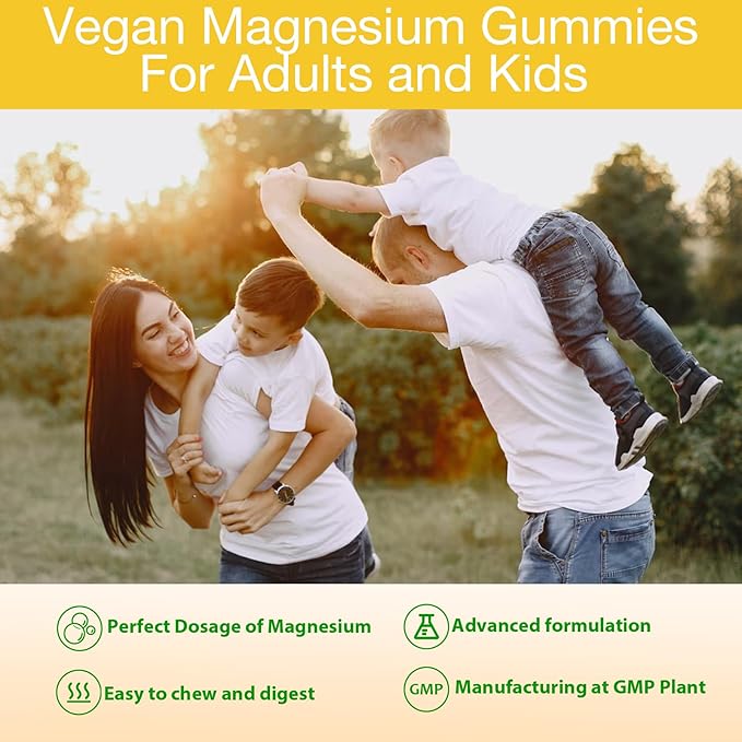 Magnesium Glycinate Gummies for Adults & Kids, 1000mg High Absorption Magnesium Complex Supplement, Sugar Free with Potassium,Vitamins for Calm, Sleep Supprt, Stress Relief, 180 Counts Orange