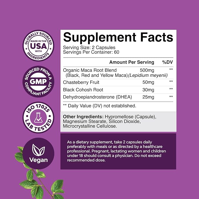 Complete Perimenopause Supplement for Women - Multibenefit Menopause Ease for Women with Maca Root Vitex Berry & Black Cohosh for Hot Flashes Night Sweats Hormone Balance and Mood Support (2 Month)