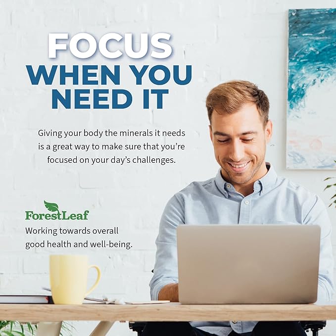 Forest Leaf Magnesium L-Threonate Magtein Capsules - 2000mg Magnesium Threonate Supplement Supports Cognitive Function, Focus, Brain, Deep Calm and Sleep for Men & Women | 90 Powder Veg Caps
