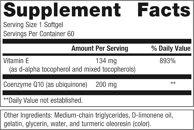 Metagenics CoQ10 ST-200, Highly Absorbable 200 mg Coenzyme Q10 Supplement to Help Support Energy Production and Cardiovascular Function - 60 Count