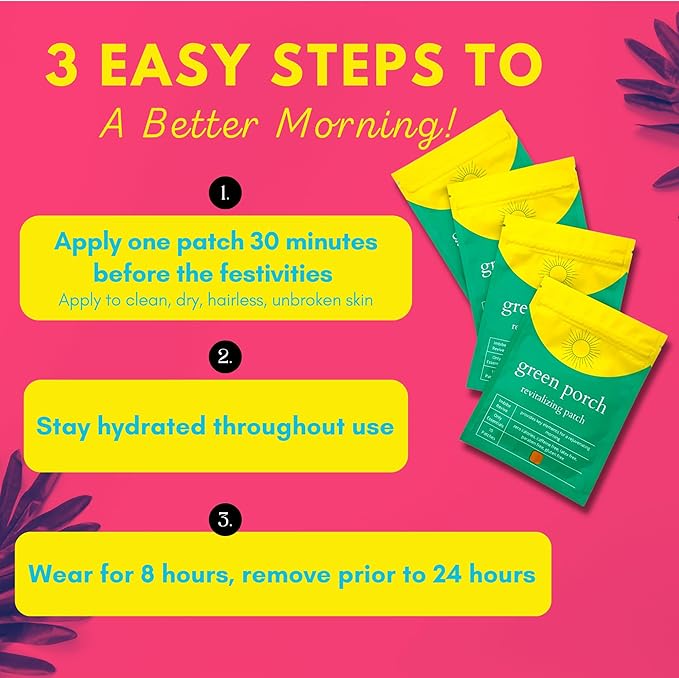 Premium Recovery Patches – Vitamin B12, Magnesium, Vitamin C, Folic Acid & Thiamine – Wellness, Energy Support & Travel – Skin-Friendly & Waterproof – 10 Individual Patches