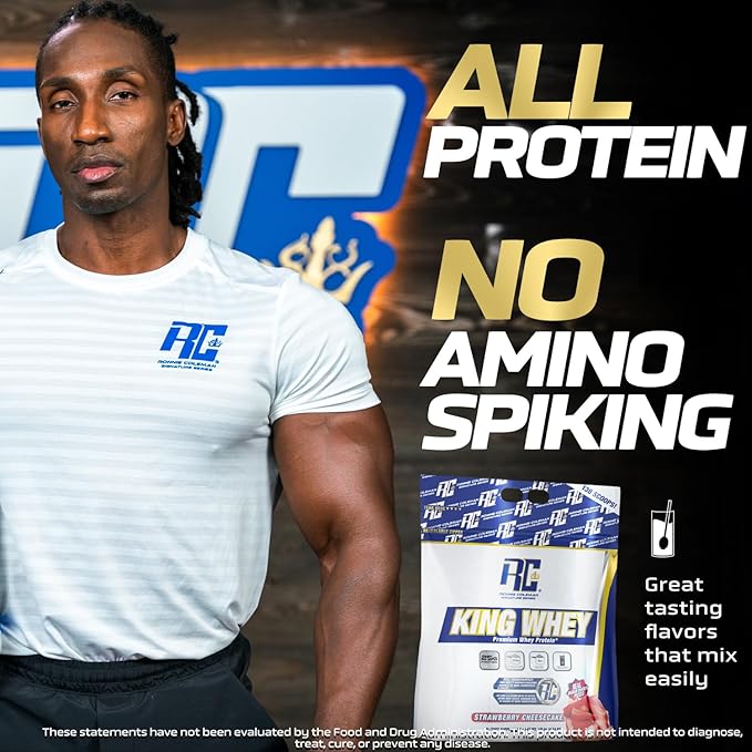 Ronnie Coleman Signature Series King Whey, Leading Whey Protein with Added Whey Isolate (10lb, Strawberry Cheesecake)