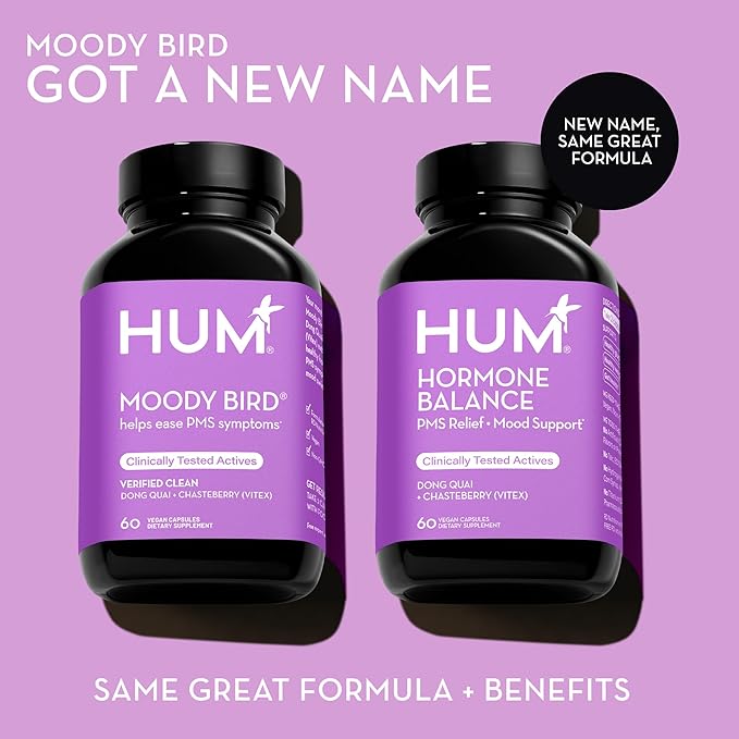 HUM Hormone Balance - Supplement for Women's Health - Support for Cramps, Cravings, Irritability & Hormonal Balance - Chasteberry & Dong Quai Women's Monthly Support (60-Count)