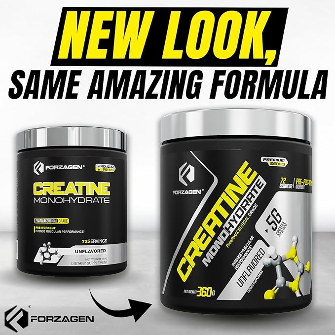 Forzagen Creatine Monohydrate Powder Unflavored, Micronized Creatine Powder for Muscle Gain for Men & Women, Creatina Monohidratada en Polvo, Creatina para Aumentar la Masa Muscular - 72 Servings