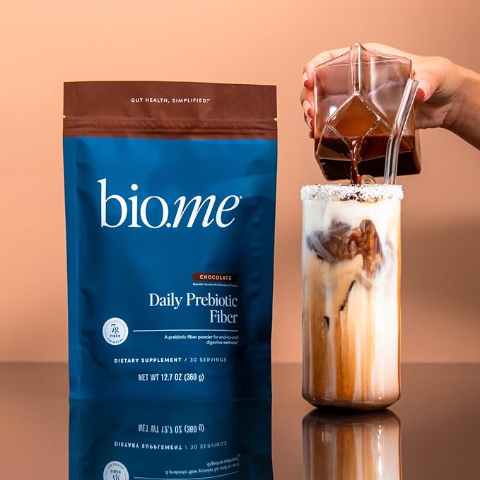 Daily Prebiotic Fiber Chocolate - Fiber Supplement Powder for Digestive Health & Gut Health - Fiber Powder Prebiotics, Non-GMO, Gluten & Sugar Free Soluble Fibre Supplements-30 Servings
