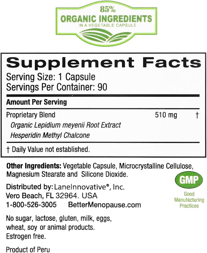 Lane Innovative - Warmi Menopause Support for Women, Natural Relief for Menopause & Beyond with Organic Maca Root, No Soy, No Estrogen (90 Servings)