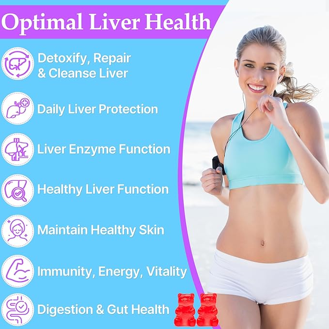 3000mg Liver Cleanse Detox & Repair Gummies | Milk Thistle 2000mg with Turmeric Dandelion Root & Artichoke for Liver Detox, Liver Support & Renew, Antioxidant, Gut, Skin - Fruit Flavor, 120 Gummies