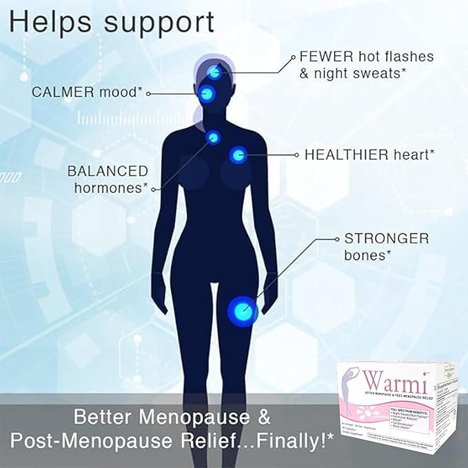 Lane Innovative - Warmi Menopause Support for Women, Natural Relief for Menopause & Beyond with Organic Maca Root, No Soy, No Estrogen (90 Servings)