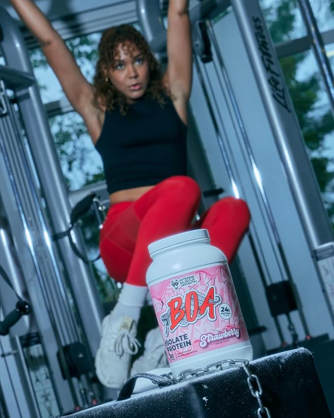 BOA Isolate Protein with Vitamin B6 and Zinc - Low-Sodium Whey Protein Isolate 24g of Protein per Scoop - (Strawberry - 40 Servings)