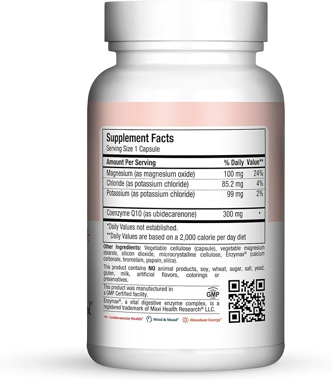 Maxi Health Advanced CO Q10 300 - Coenzyme Q10 - with Potassium & Magnesium - 60 Capsules - Kosher