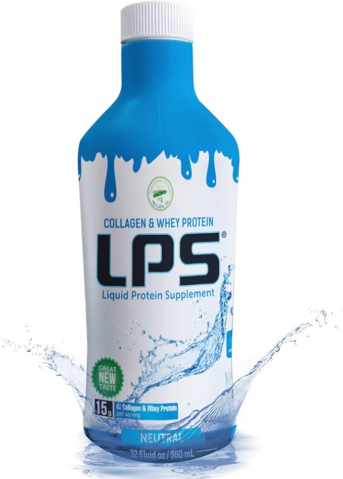 Nutritional Designs LPS Liquid Collagen & Whey Protein Supplement - Sugar-Free Non-GMO Drink - Promotes Healthy Skin & Hair for Men & Women (Neutral)