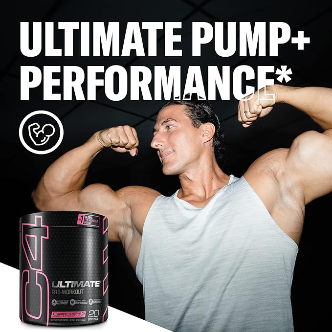 Cellucor C4 Ultimate Pre Workout Powder Watermelon - Sugar Free Preworkout Energy Supplement for Men & Women - 300mg Caffeine + 3.2g Beta Alanine + 2 Patented Creatines - 20 Servings