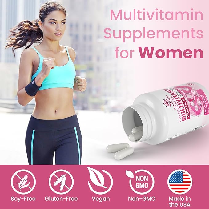 Liposomal Multivitamin for Women 1400MG - Womens Daily Multi Vitamins Supplements with Iron, Vitamin A, C, D, E and B Complex for Immune Health, Hair & Skin Support for Women 18+,600 Vegan Capsules