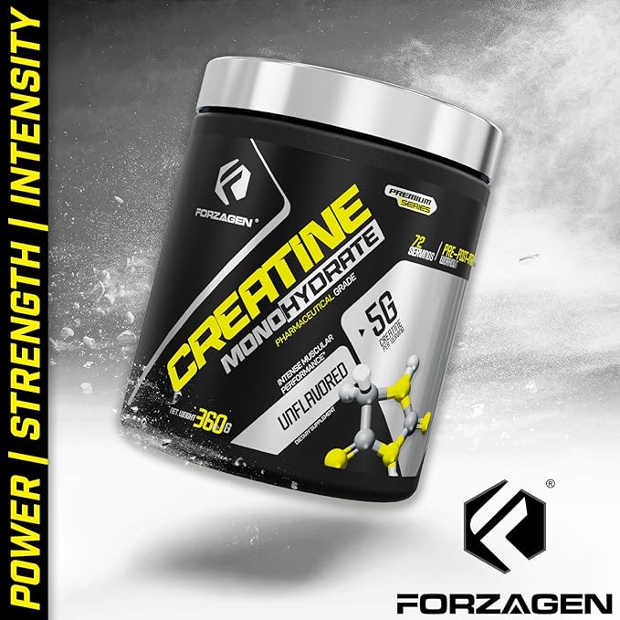 Forzagen Creatine Monohydrate Powder Unflavored, Micronized Creatine Powder for Muscle Gain for Men & Women, Creatina Monohidratada en Polvo, Creatina para Aumentar la Masa Muscular - 72 Servings