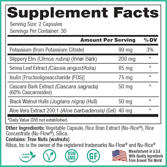 Peak Pure & Natural Colon Support - Colon Cleanse and Detox Supplement for Digestive Health - Gut Health Support with Inulin and Senna Leaf Extracts - with Fiber, Prebiotics, and Probiotics - 1 Pack