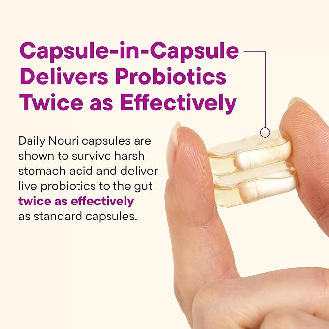 Daily Nouri Hormone Balance Probiotic for Women | Capsules for PCOS, Vaginal pH, Yeast Balance, Skin Health, Digestion & Immunity-7 Probiotic Strains-Vegan Ahiflower Omega Oil | 30-Day Supply