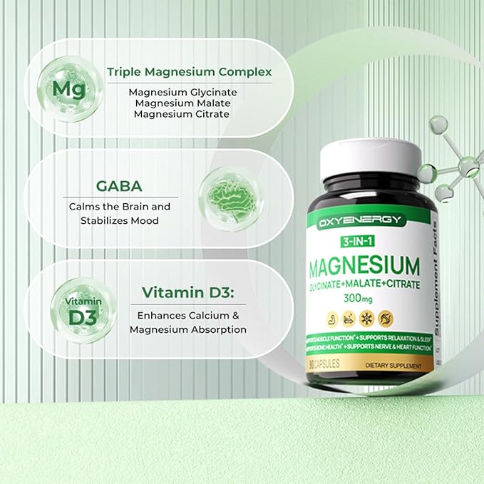OxyEnergy 300mg Milk Thistle & 3 in 1 Magnesium Complex Capsule Supplement