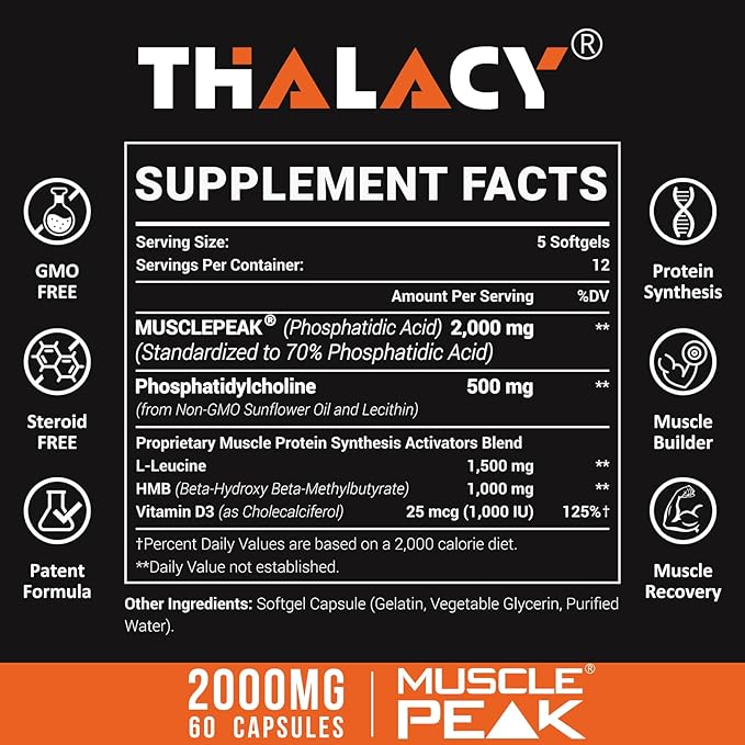 2000mg Liposomal Phosphatidic Acid Muscle Builder (PA), High Absorption Muscle Building Supplements for Men & Women | Muscle Gainer, mTOR Protein Synthesis & Lean Muscle, Strength, 10 Pack