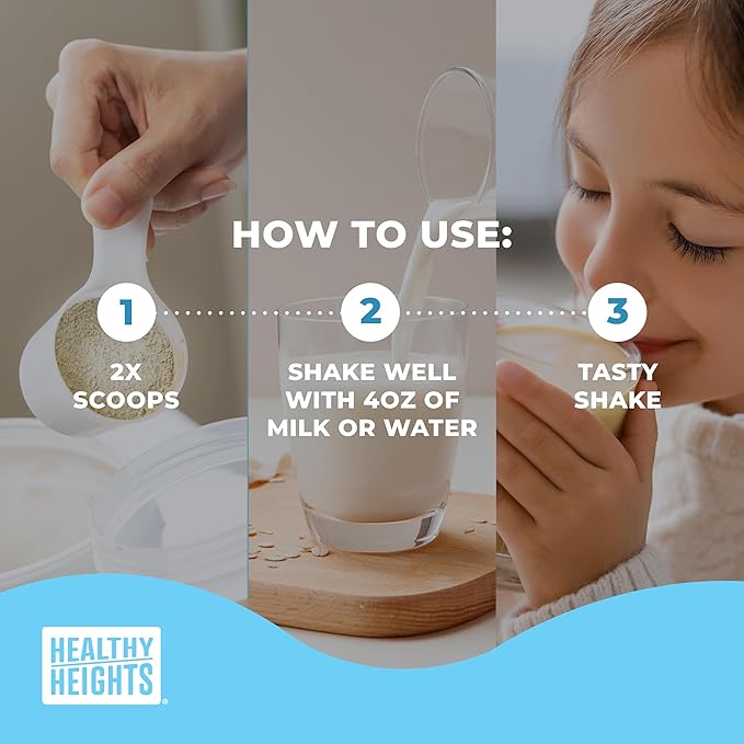Healthy Heights Grow Daily Kids Protein Drink Mix (Vanilla) - 2 pack - High Protein Shake for Kids 3+