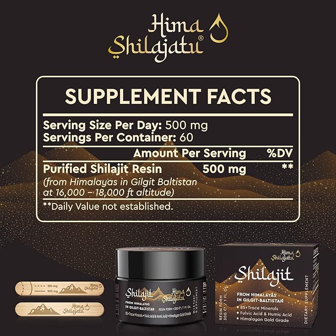 Shilajit Purest Himalayan Shilajit Resin - Gold Grade 100% Pure Shilajit with Fulvic Acid & 85+ Trace Minerals Complex for Energy & Immune Support, Pack of 3 (6 Months Supply)