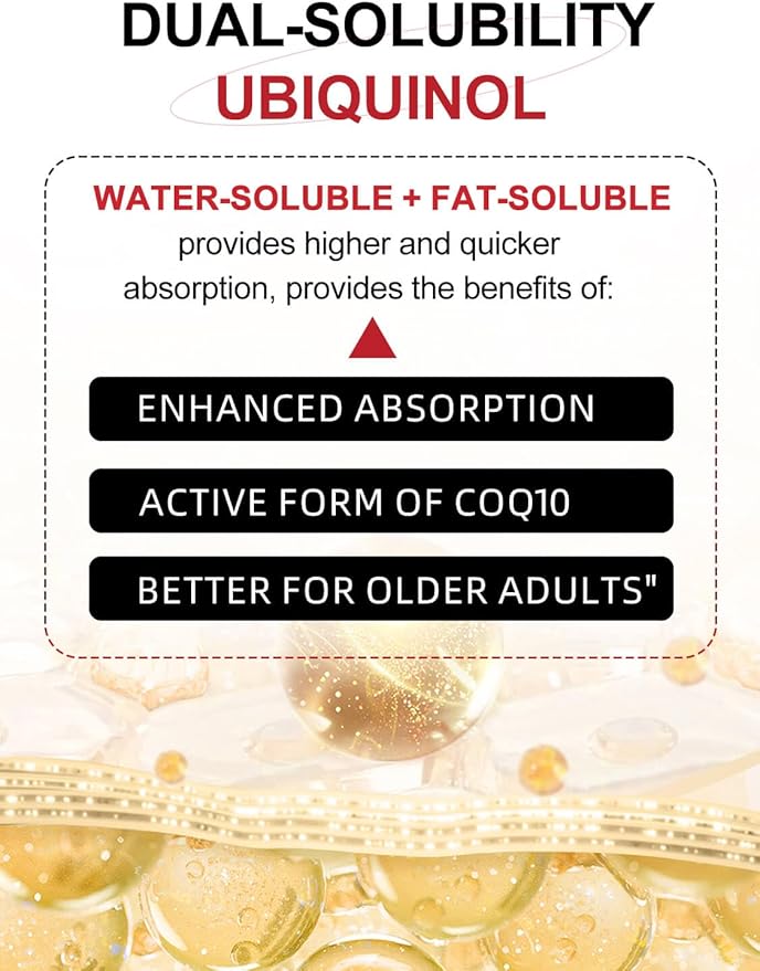 CoQ10 600 mg Ubiquinol - Co Q 10 Supplement, Coenzyme Q10 CQ10 Fertility for Women, Heart, High Absorption with Vitamin E, PQQ, Black Pepper, Olive Oil, Coq10 400mg Softgels, 120 Softgels