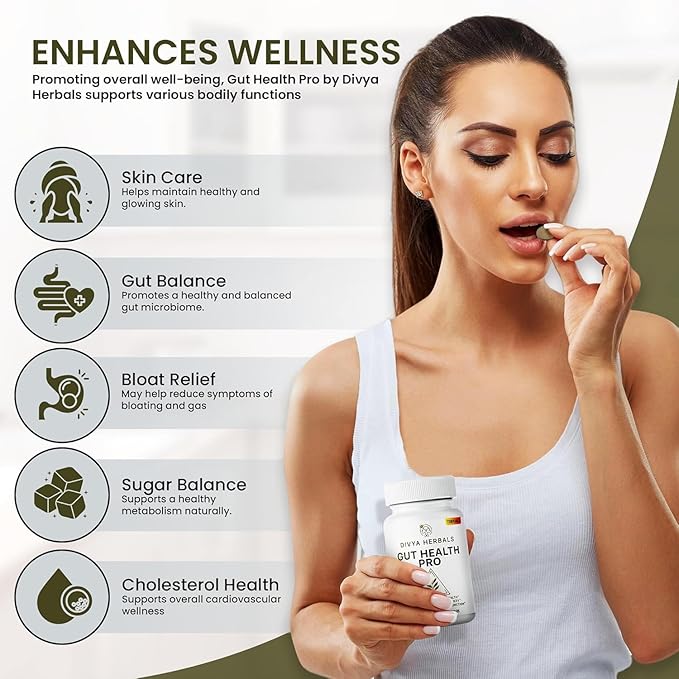 Gut Health Pro - Detox, Digestive Health, Gas & Bloating Relief - Constipation Support - Immune Boost - Organic Triphala Supplement - for Women & Men - Uncoated Vegan Tablets - 60 Svgs