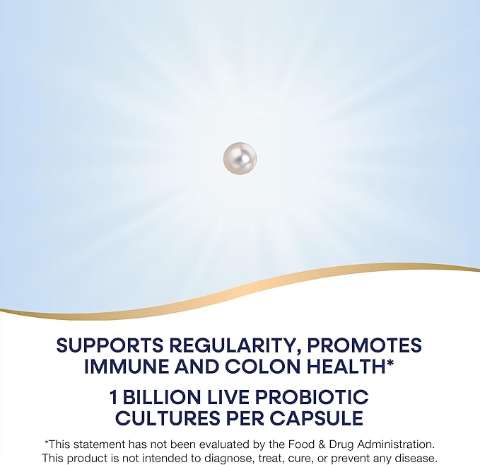 Nature's Way Adults 50+ Probiotic Pearls, Supports Regularity, Immune and Colon Health*, 1 Billion Cultures, No Refrigeration Required, 30 Softgels (Packaging May Vary)