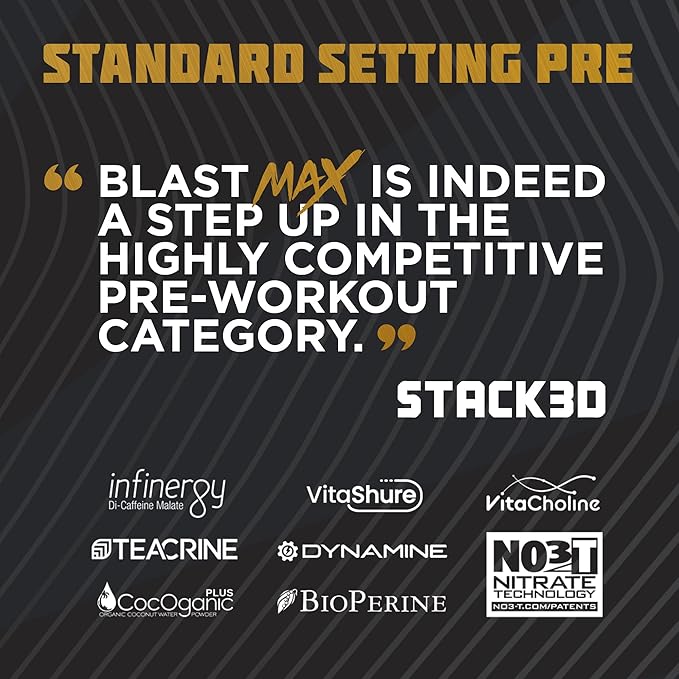 BLAST MAX β High-Stim Pre-Workout Powder β Highly Acclaimed Fully Stacked Pre Workout Energy Drink for Max Endurance, Max Pumps, Max Focus, and Max Power β Sugar-Free Mango Margarita Flavor β 418g