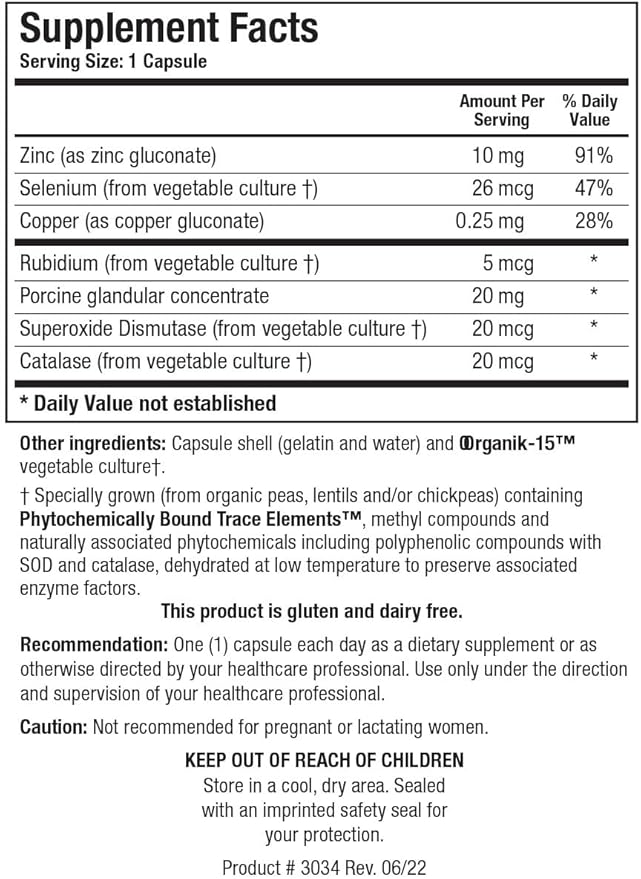 Biotics Research GTA Forte II™ Selenium Supplement with Zinc, Copper, Porcine Glandular & Rubidium, Endocrine Glands Support, Optimal Hormonal Balance, Phytochemically Bound Trace Elements 90 Capsules