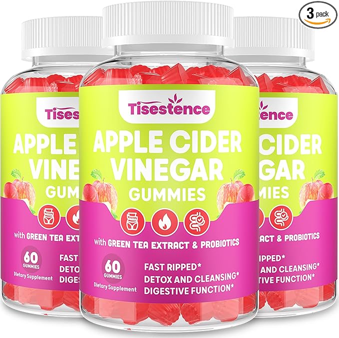 Mother Apple Cider Vinegar Gummies, Keto ACV Gummies 2000MG - Cleanse & Detox, Max Strength ACV Gummies with Green Tea, Raspberry, B12 and Probiotics for Metabolism & Digestive Health -Packs of 3