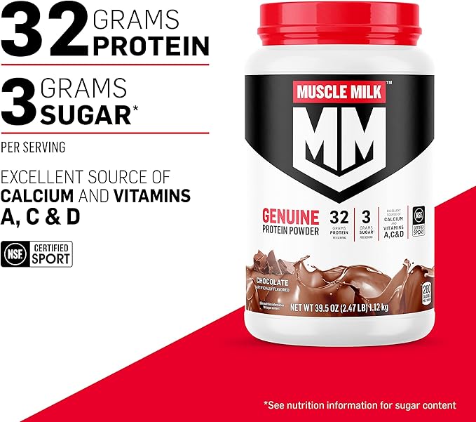 Muscle Milk Genuine Protein Powder, Banana Crème, 32g Protein, 4.94 Pound, 32 Servings