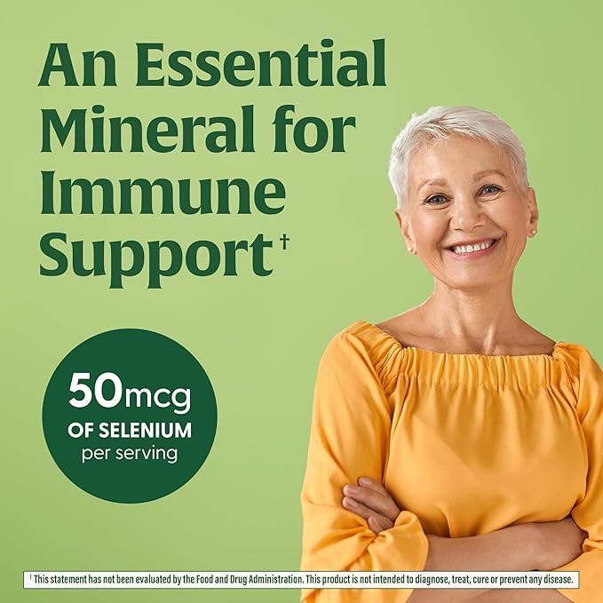 MegaFood Selenium - Selenium 50 mcg - Supplement with Food & Herb Blend - Immune Support - Vegan, Non-GMO - Made Without 9 Food Allergens - 60 Tablets (60 Servings)