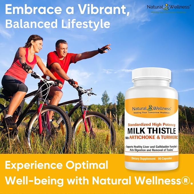 Natural Wellness Milk Thistle with Artichoke & Turmeric - Advanced Liver Support Supplement for Detox, Regeneration, and Antioxidant Protection