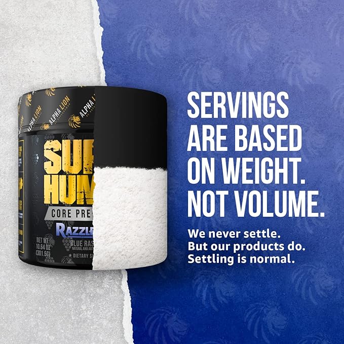 ALPHA LION Core Pre Workout w/Creatine for Performance, Beta Alanine for Muscle, Powder, L-Citrulline for Pump & Tri-Source Caffeine for Sustained Energy (30 Servings, Blue Raspberry Flavor
