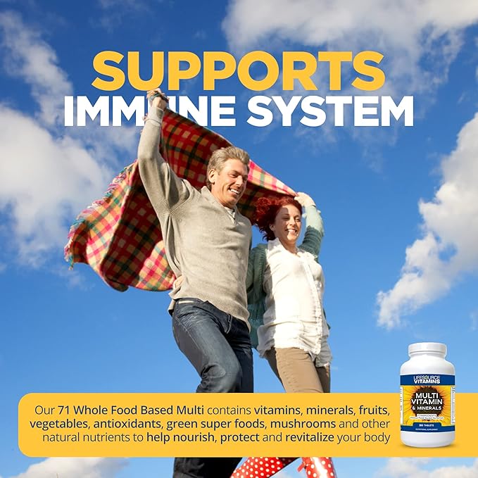LifeSourceVitamins LifeSource Vitamins Whole Food Multivitamin & Minerals with 71 All Natural Ingredients, Probiotics, Digestive Enzymes, Chelated Minerals and Non-GMO, 360 Tablets