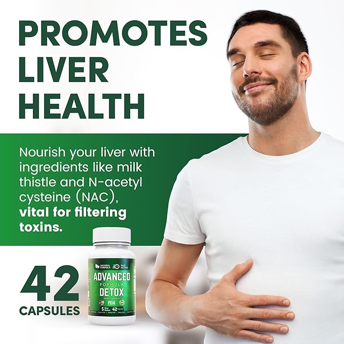 Advanced Detox Cleanse Capsules Pack of 2 |– Natural Detox & Liver Support with Milk Thistle, Licorice Powder, and NAC – 42 Capsules for Men & Women