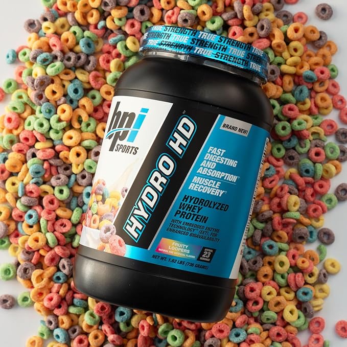 BPI Sports Hydro HD - 100% Hydrolyzed Whey Protein Powder - Muscle Growth, Recovery, 25g of Protein, Low Carb, Low Sugar, Fast Absorbing (68 Servings, Fruity Loopers)