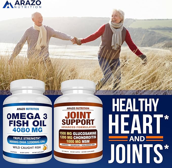 Arazo Nutrition Wild Caught Omega 3 Fish Oil – 90 Soft Gels – 4,080mg High EPA 1200mg DHA 900mg Lemon Flavor Burpless Softgels