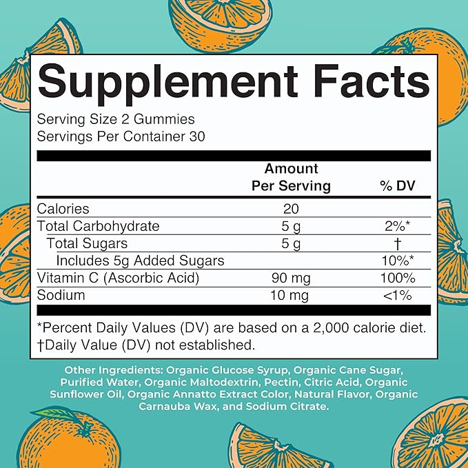 MaryRuth Organics Kids Vitamin C Gummies | Supplement for Immune Support & Overall Health | Vitamin C for Kids Ages 4+ | USDA Organic | Vegan | Non-GMO | 60 Servings