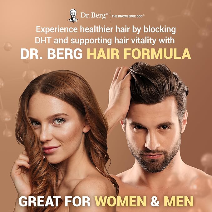 Dr. Berg All-in-One Vitamins for Hair, Skin, & Nails - Advanced Formula with Biotin, Saw Palmetto, DHT Blocker, & Trace Minerals - 90 Veg Capsules