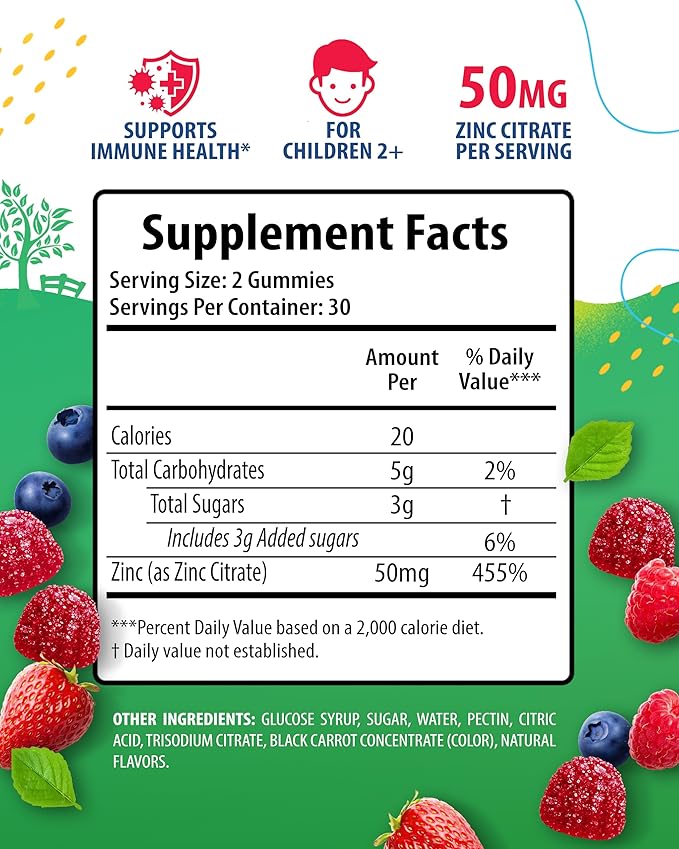SUNNY SAM Zinc Chewable Gummy & Magnesium Gummies for Kids