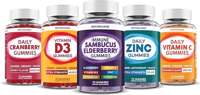 PAYÉ Vitamin D Gummies, D3, 10,000 IU (250 mcg) per Serving, Dietary Supplement for Bone, Teeth, Muscle and Immune Health Support Kids and Adults* - 140 Count