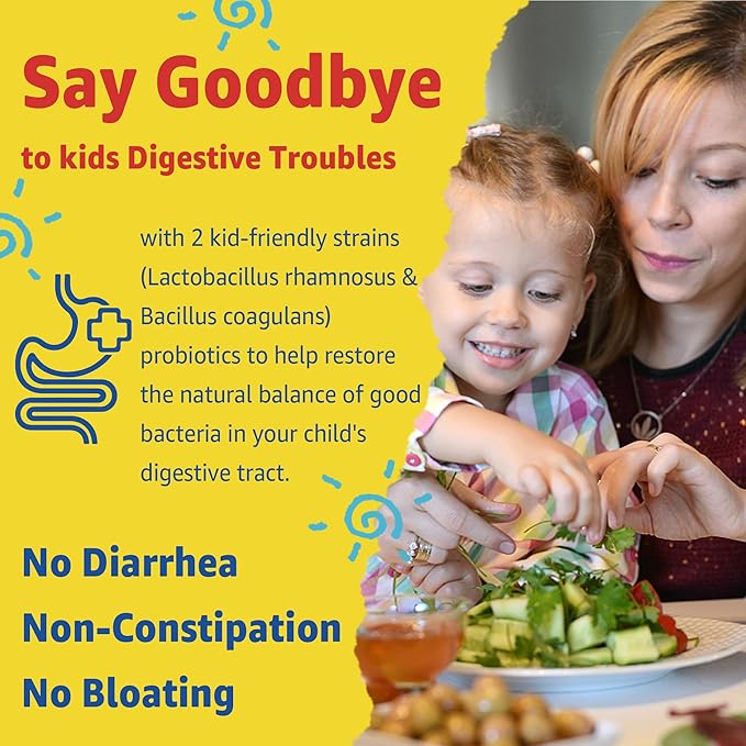 Kids Multivitamin Liquid Filled Gummies, Kids Vitamins for Ages 4+ with Probiotic, Omega 3, Iron, Support Immune & Brain Health, Digestive Health, Non GMO, Gluten Free, Chewable Fruit Flavor