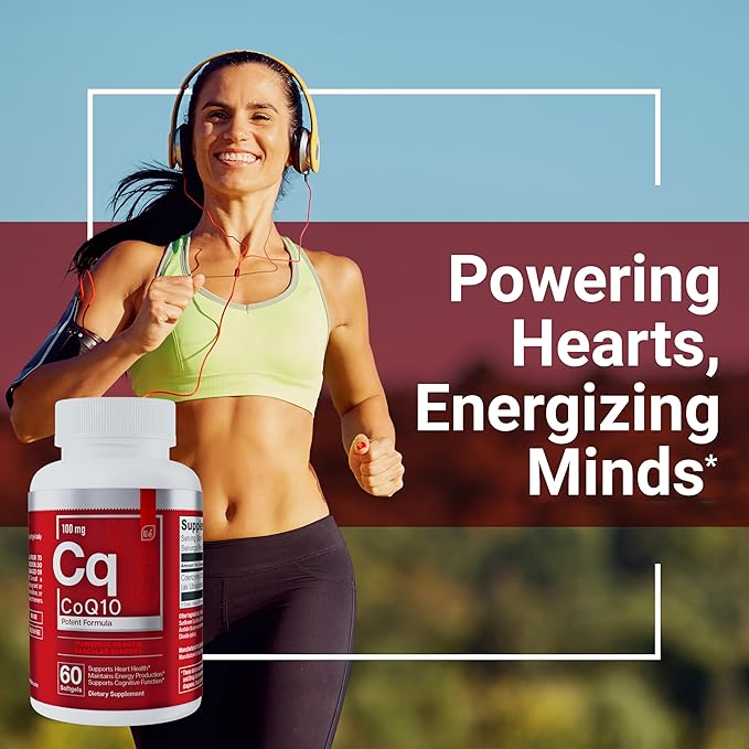 Essential Elements CoQ10 100mg Softgels for Heart, Brain, and Vascular Support - Comprehensive Coenzyme Q10 Supplement Formulated for Optimal Absorption - 60 Count, 2 Month Supply