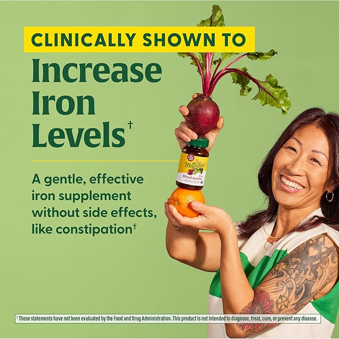 MegaFood Blood Builder - Iron Supplement Clinically Shown to Increase Iron Levels without Side Effects - Supplement for Women with Vitamin C, Vitamin B12 & Folic Acid - Vegan - 180 Tabs