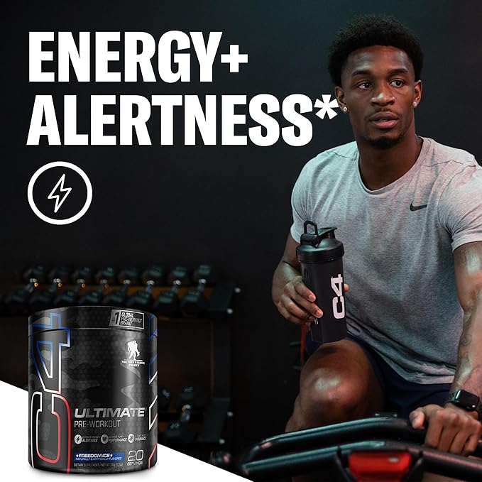 C4 Ultimate x Wounded Warrior Project Pre Workout Powder Freedom Ice - Sugar Free Preworkout Energy Supplement for Men & Women - 300mg Caffeine + 3.2g Beta Alanine + 2 Patented Creatines - 20 Servings