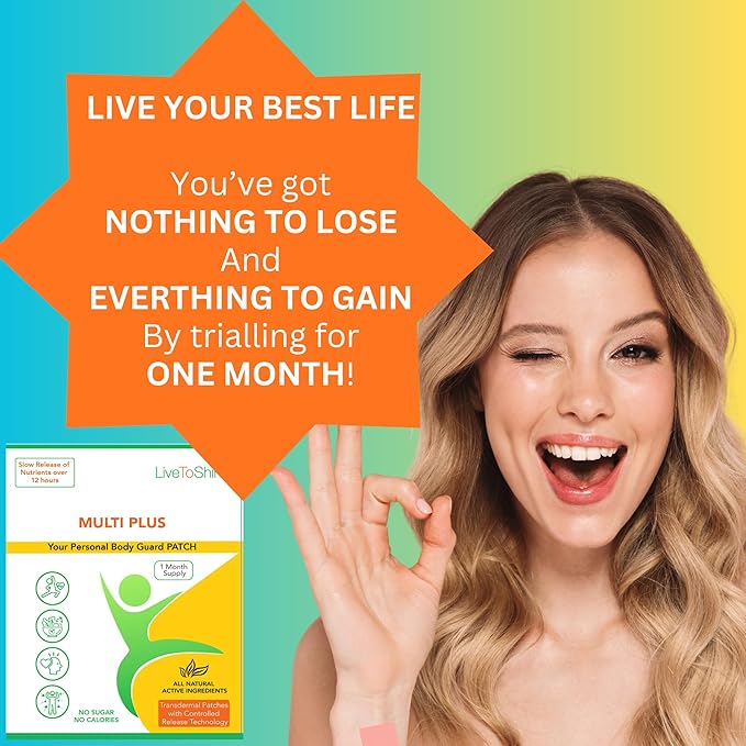 Live To Shine Multi Plus Topical Patch - USA Made - 30 Days Supply from