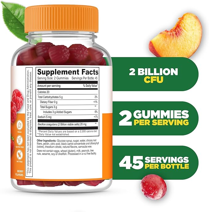 Lifeable Probiotics Gummies | 2 Billion CFU | Great Tasting Probiotic Gummies for Women | Probiotic Gummy for Gut Health and Immune Support | Probiotics for Women and Men | 90 Gummies