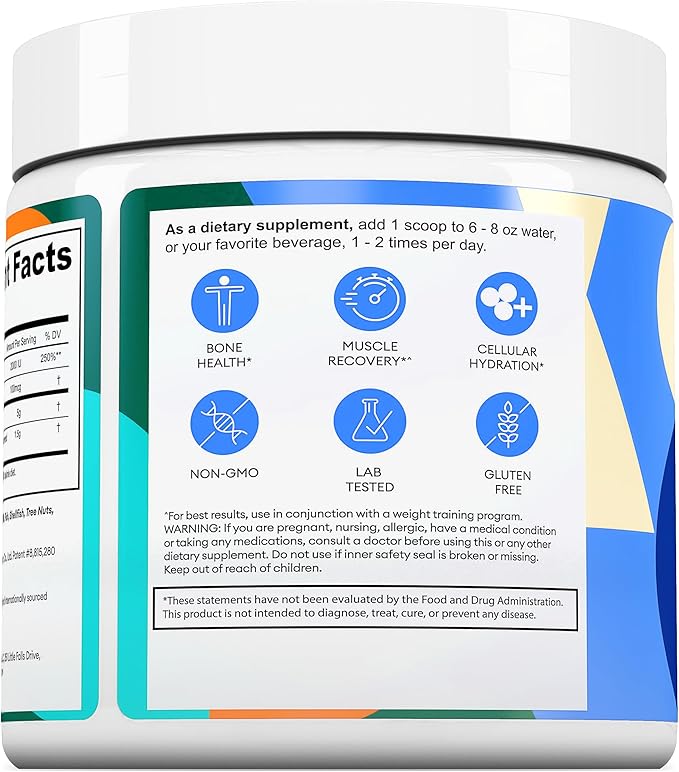 GLDN Creatine - Creatine Monohydrate with HMB for sustained Muscle Support and Recovery with Vitamin D3 and K2 for Bone and Joint Health - Designed for Women and Men - Unflavored Powder - 30 Serve