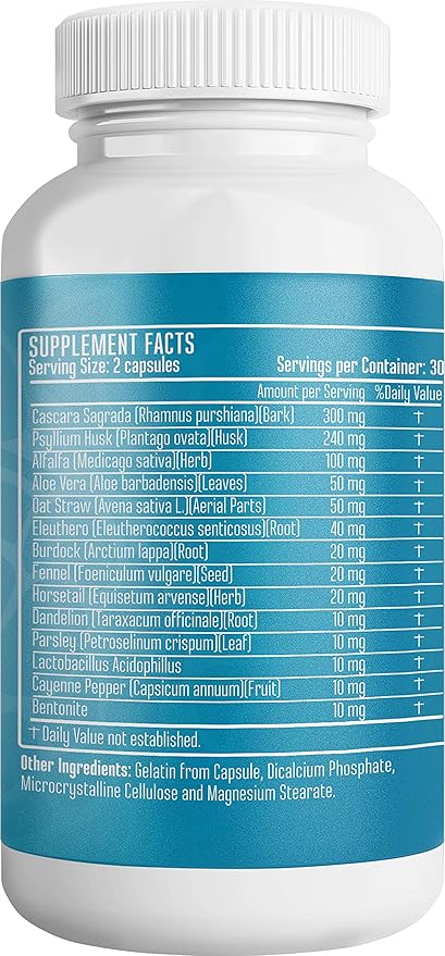Berry Gen: Detox Herbal Supplement with Probiotics, Aloe Vera, Psyllium Husk, and Parsley - 60 Capsules - Natural Formula - Supports Digestive System - Made in The USA